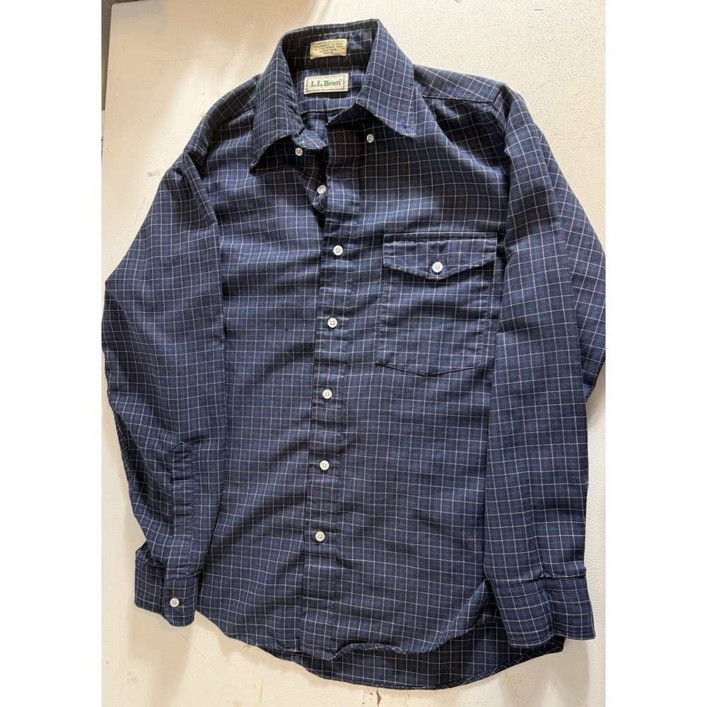 Vintage LL Bean Men's large Blue Outdoors Casual RN71341 shirt